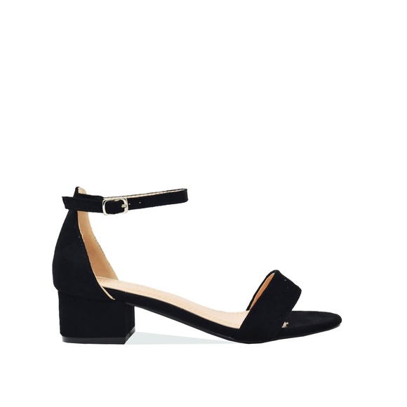 Chase + Chloe Shoes - Black Low Platform Sandal - Women Chase & Chloe